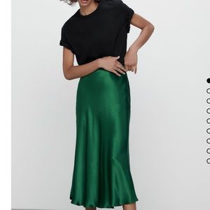 NWT satin effect midi skirt